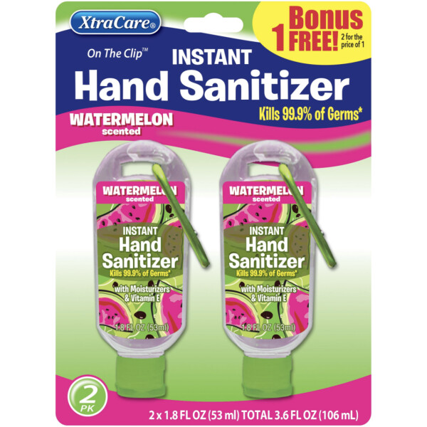 Hand Sanitizer w/Clip 2pk - Watermelon