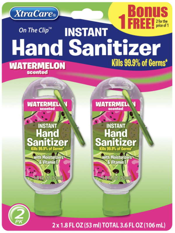 Hand Sanitizer w/Clip 2pk - Watermelon
