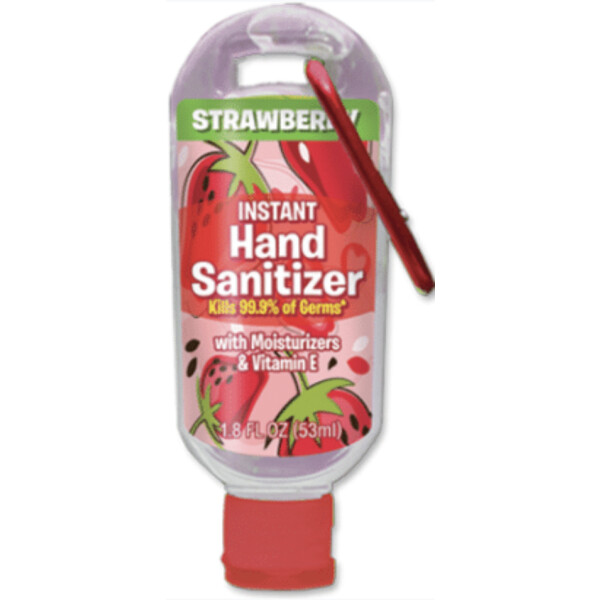 Hand Sanitizer w/Clip - Strawberry