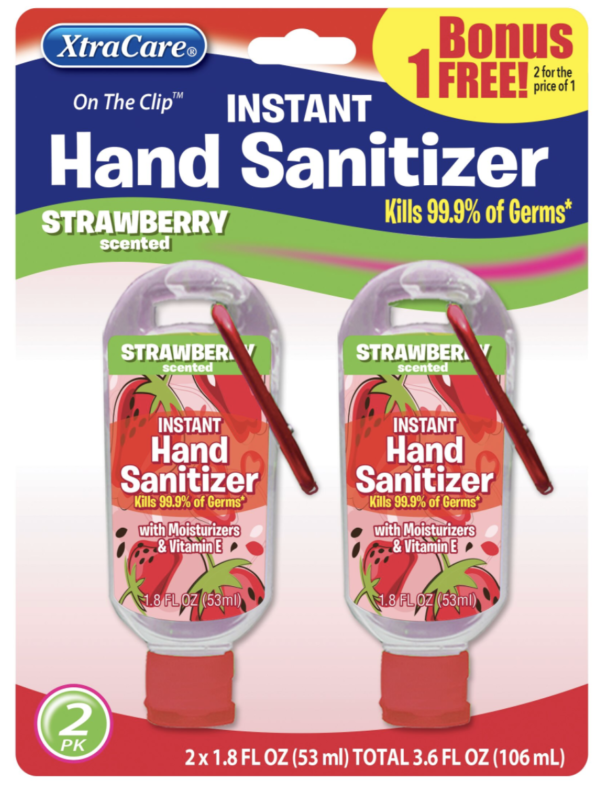 Hand Sanitizer w/Clip - Strawberry