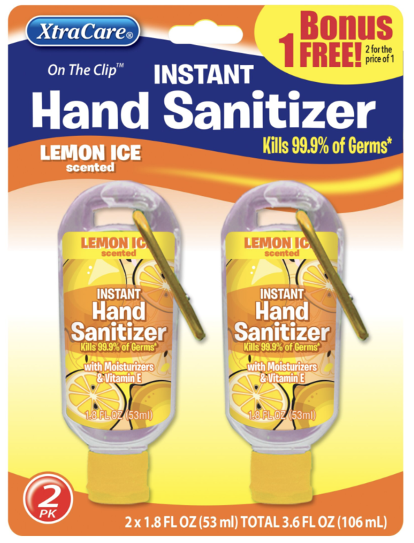 Hand Sanitizer w/Clip - Lemon Ice